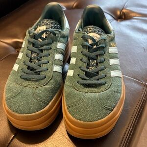 Adidas Women’s Teal Green and White Sneakers
